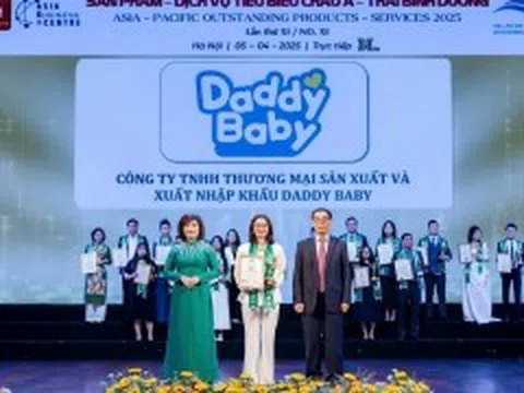 Daddy Baby vinh dự nhận giải thưởng 'Thương hiệu tiêu biểu Châu Á – Thái Bình Dương 2025'