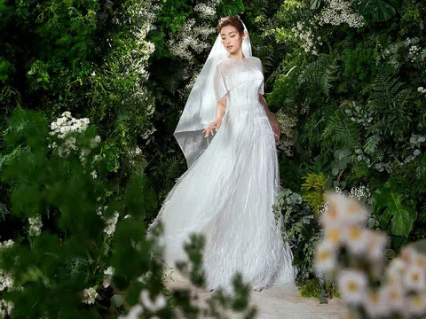 Hoa hậu Đỗ Mỹ Linh hoá cô dâu ngọt ngào